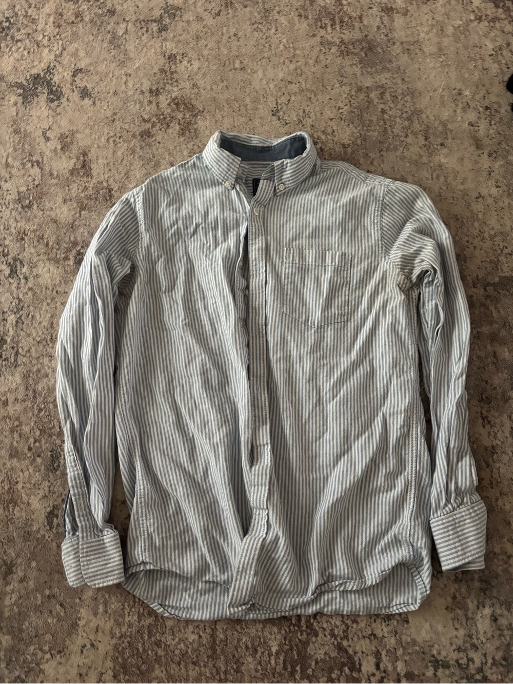 G.H. Bass & Co. Light Blue and White Striped Button-Down Shirt